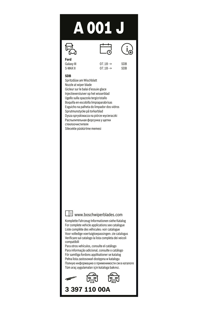 Bosch Ruitenwisserblad 3 397 110 00A