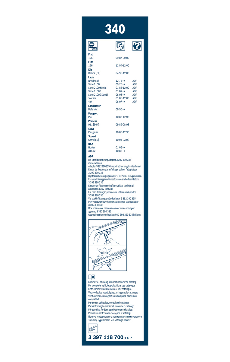 Bosch Ruitenwisserblad 3 397 118 700