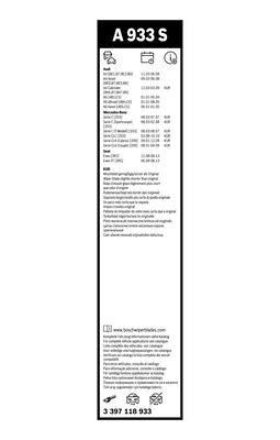 Bosch Ruitenwisserblad 3 397 118 933