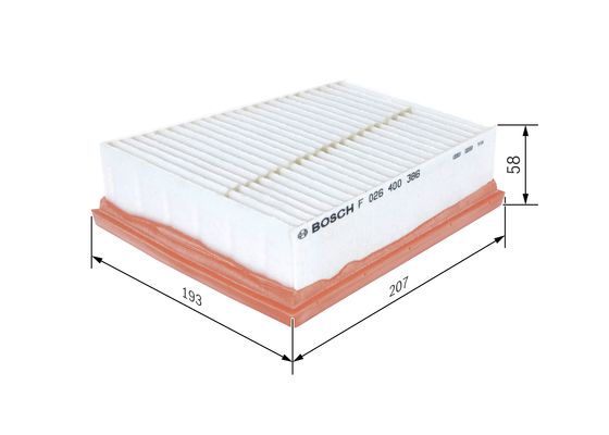 Luchtfilter Bosch F 026 400 386