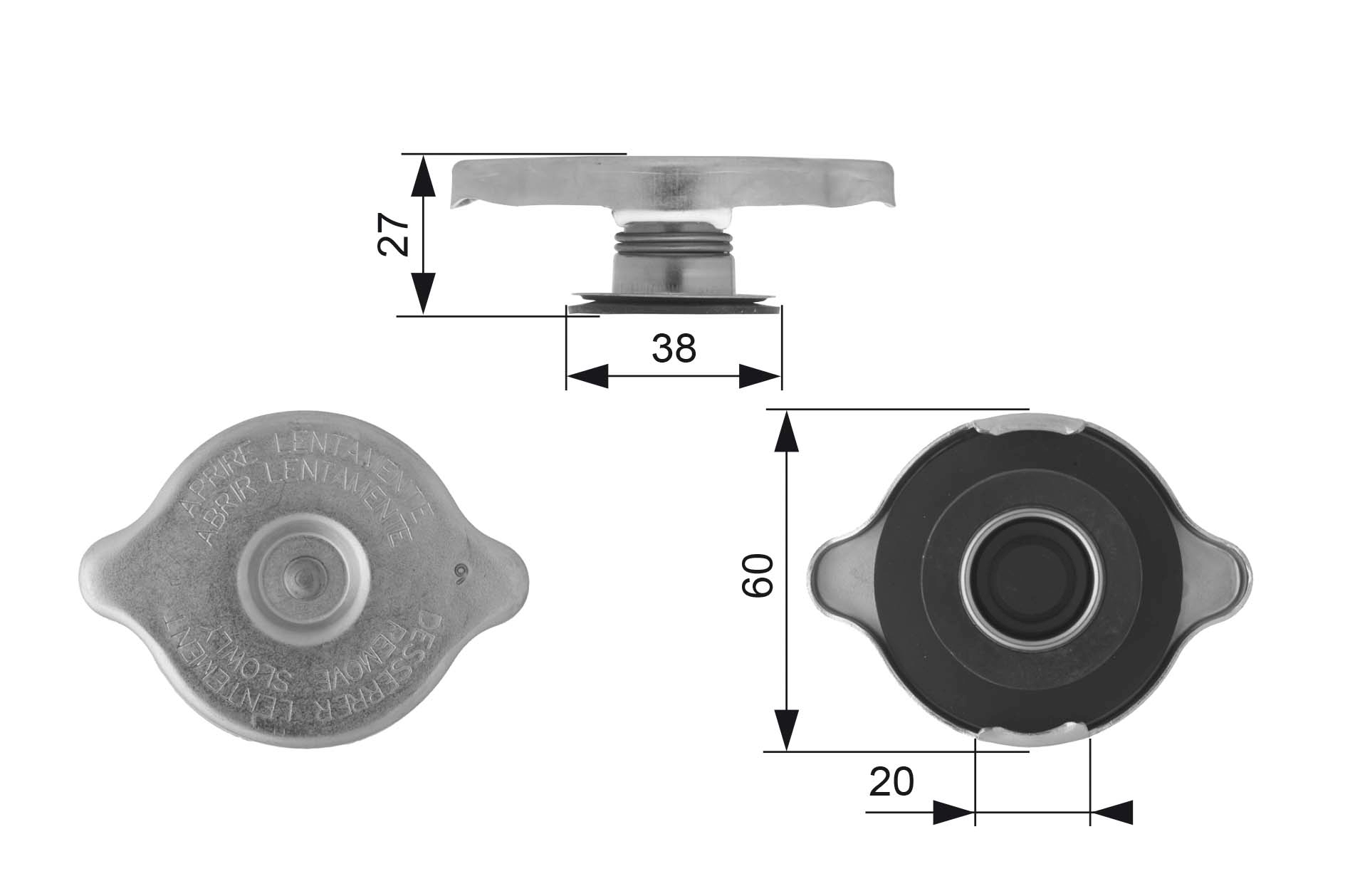 Radiateurdop Gates RC114