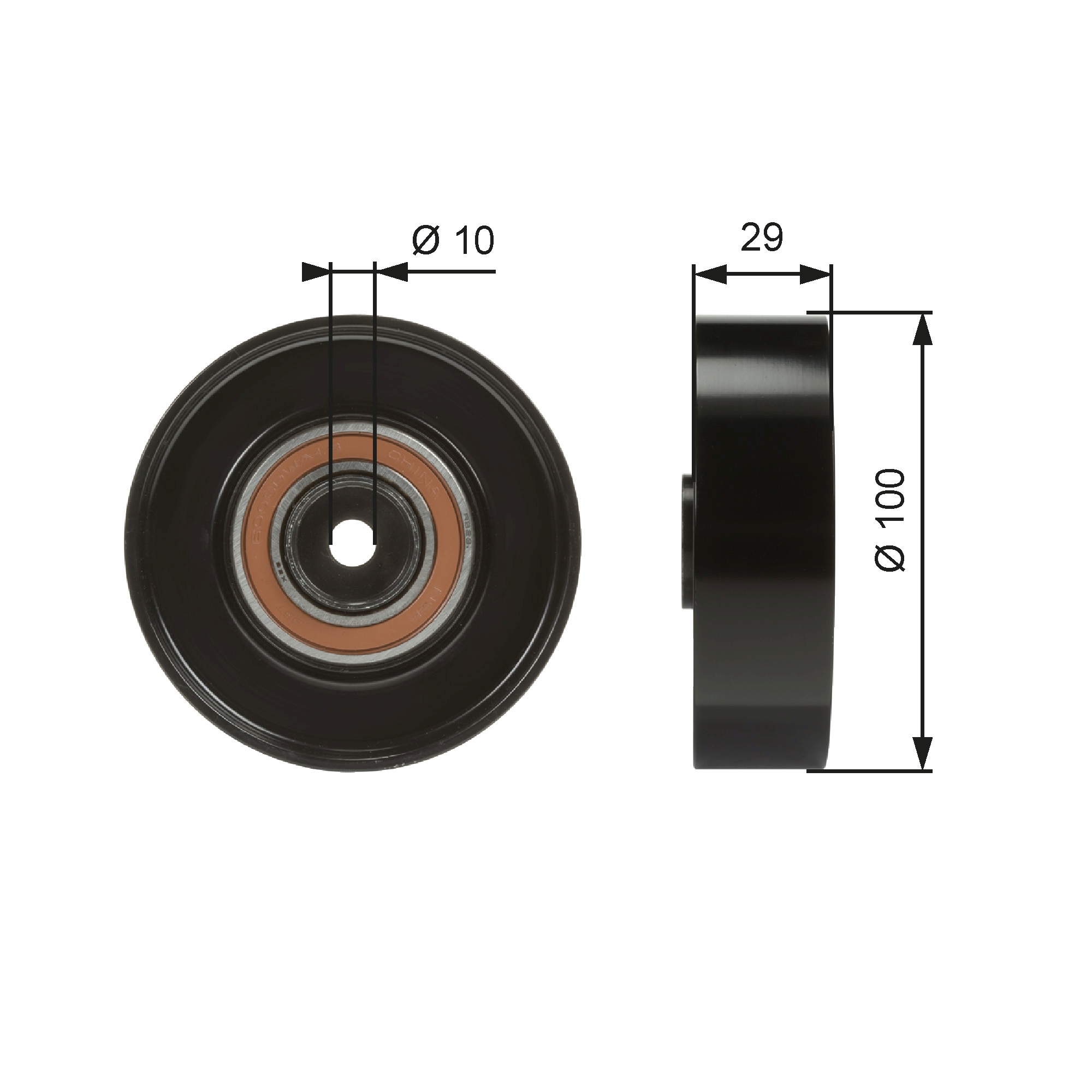 Geleiderol (poly) V-riem Gates T36008