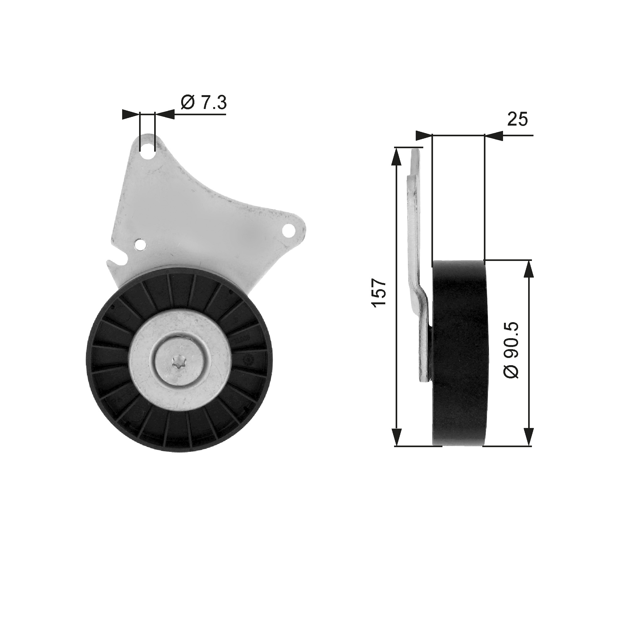 Geleiderol (poly) V-riem Gates T36030