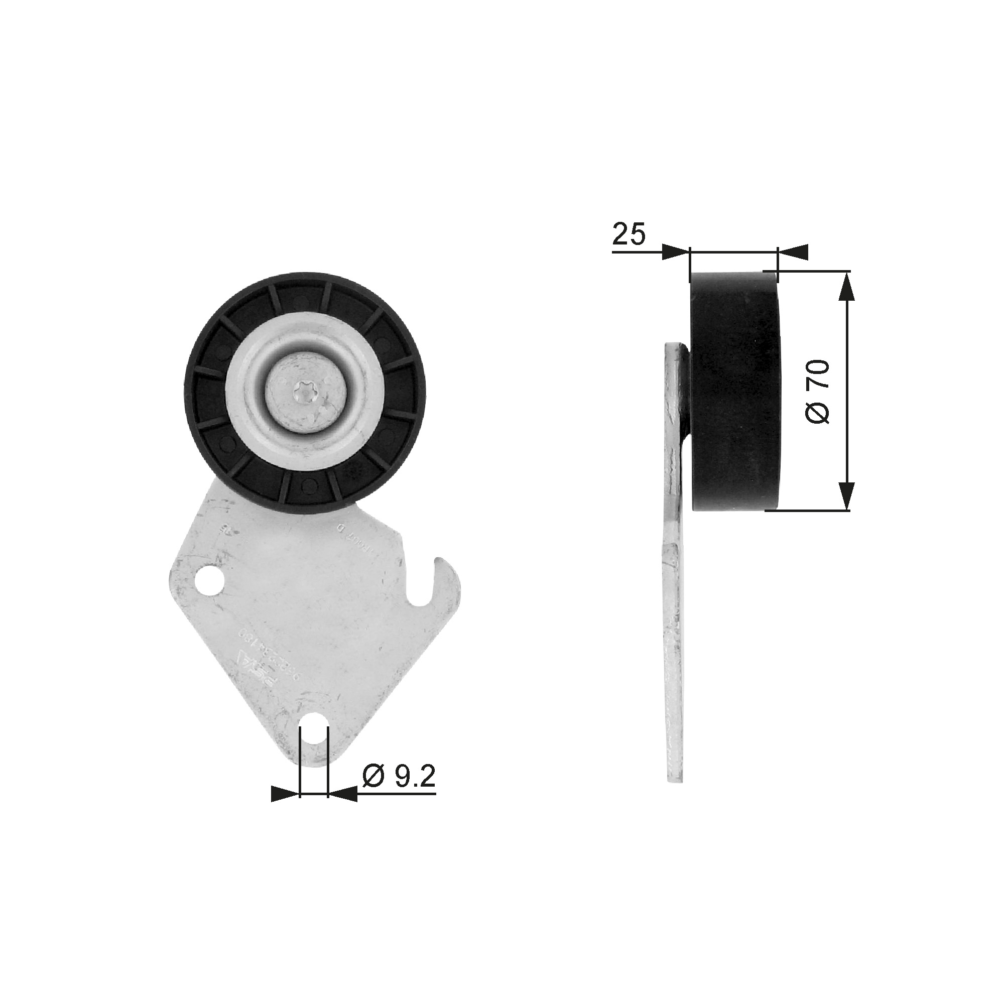 Geleiderol (poly) V-riem Gates T36068