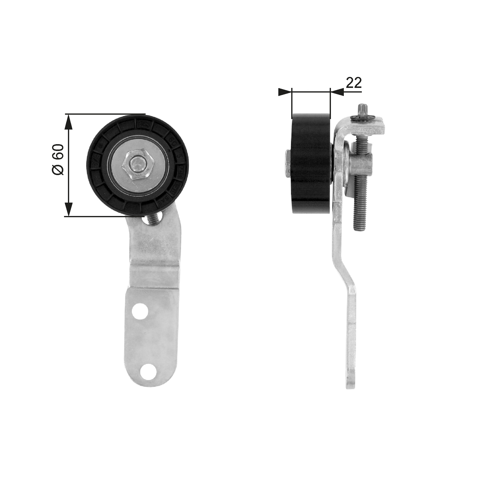 Geleiderol (poly) V-riem Gates T36074