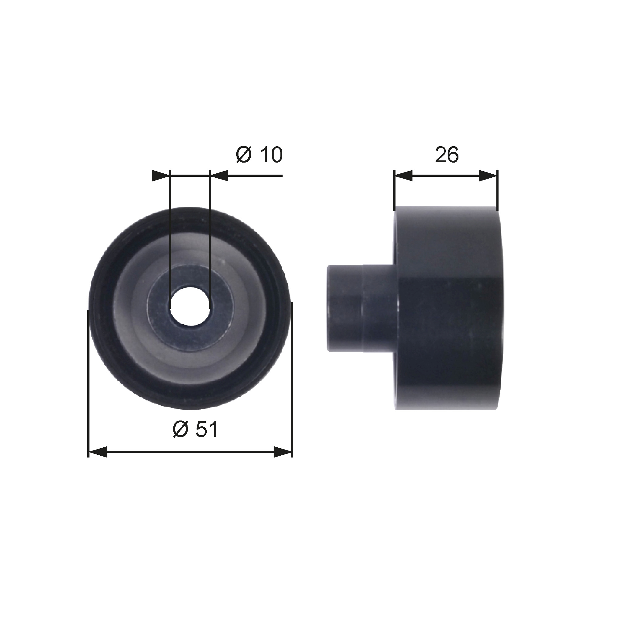 Geleiderol (poly) V-riem Gates T36090