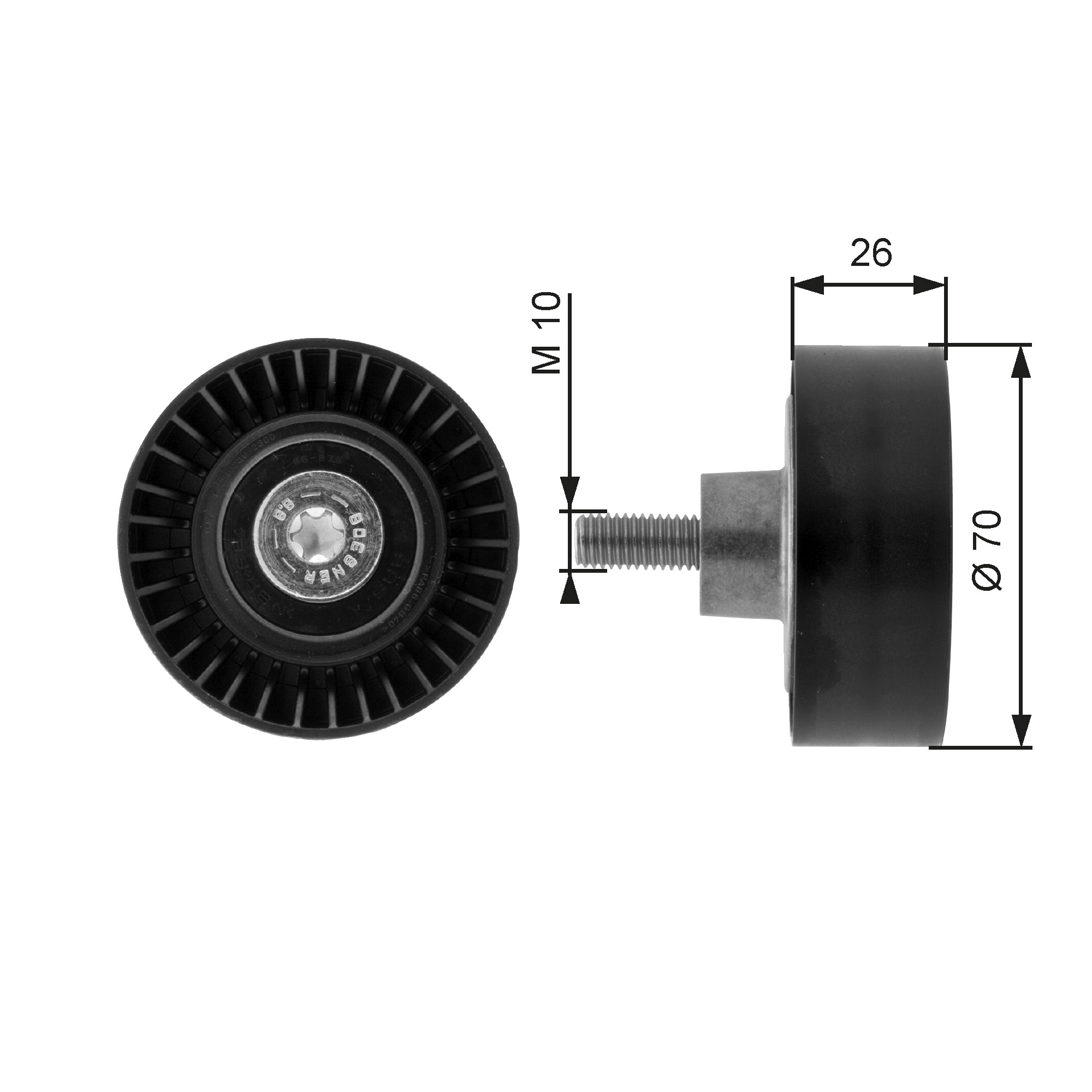 Geleiderol (poly) V-riem Gates T36163