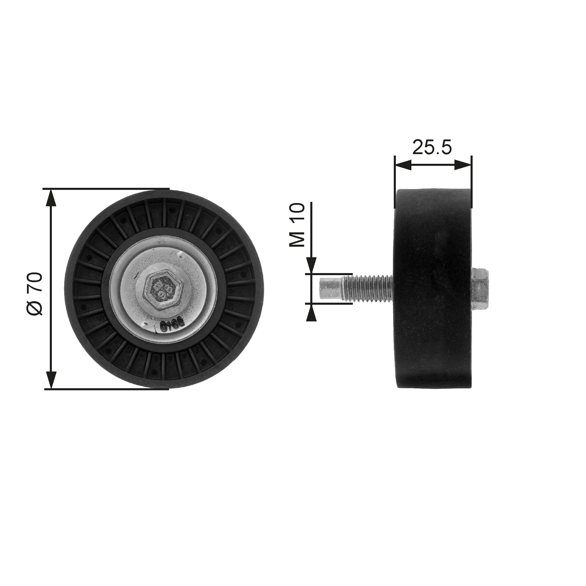 Geleiderol (poly) V-riem Gates T36199