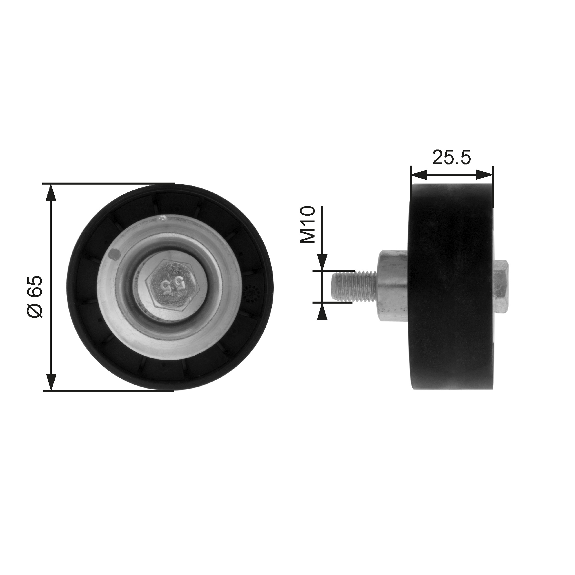 Geleiderol (poly) V-riem Gates T36207