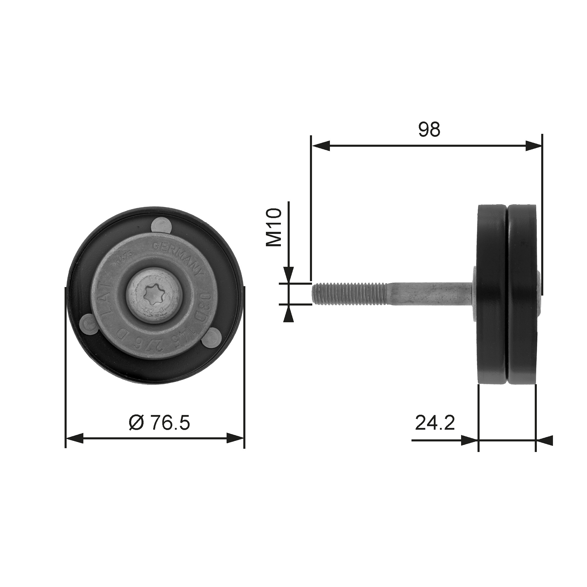 Geleiderol (poly) V-riem Gates T36232