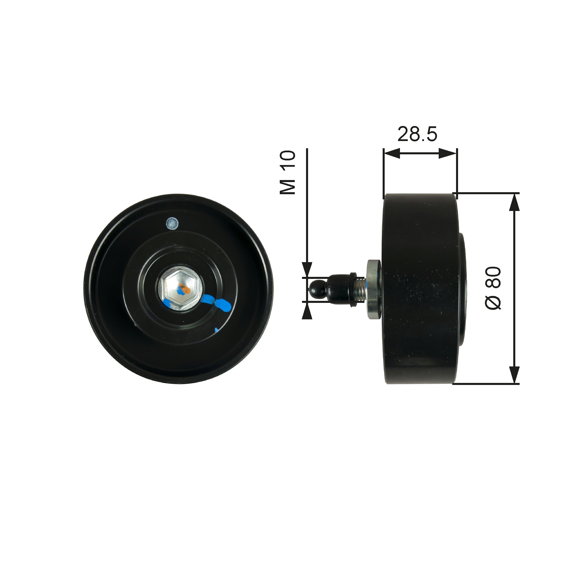 Geleiderol (poly) V-riem Gates T36334