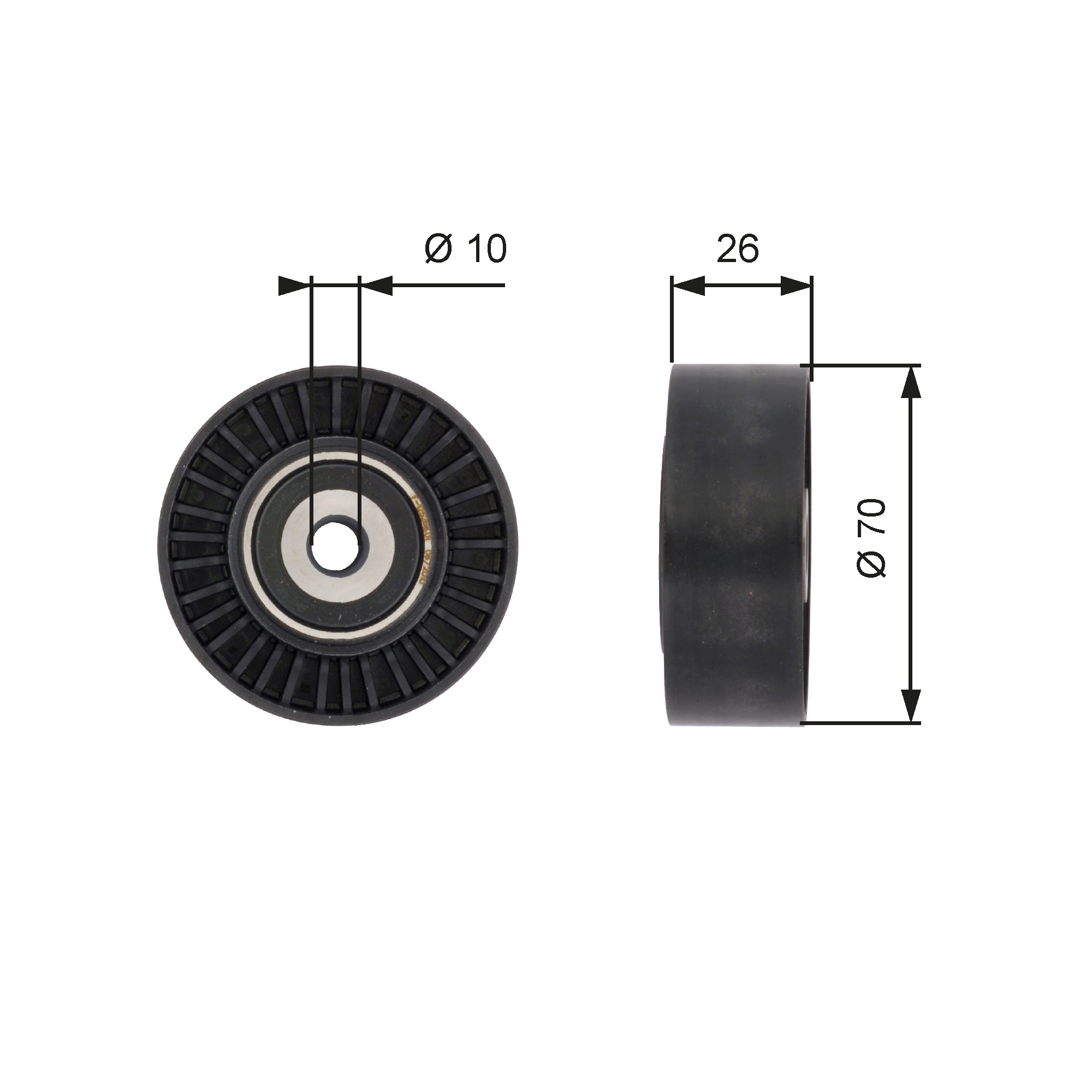 Geleiderol (poly) V-riem Gates T36393