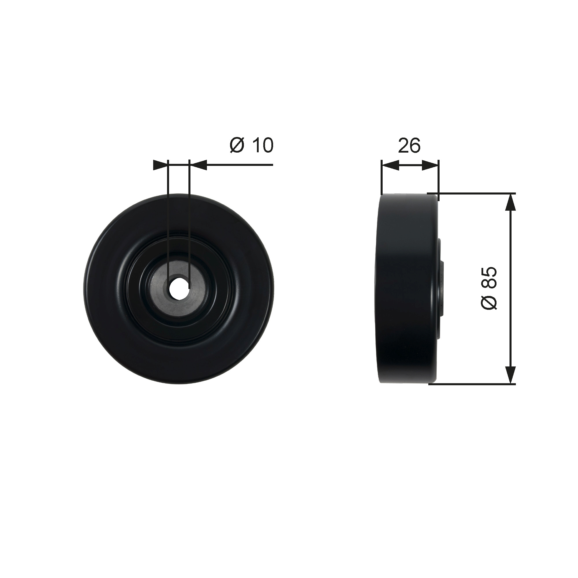 Geleiderol (poly) V-riem Gates T36440