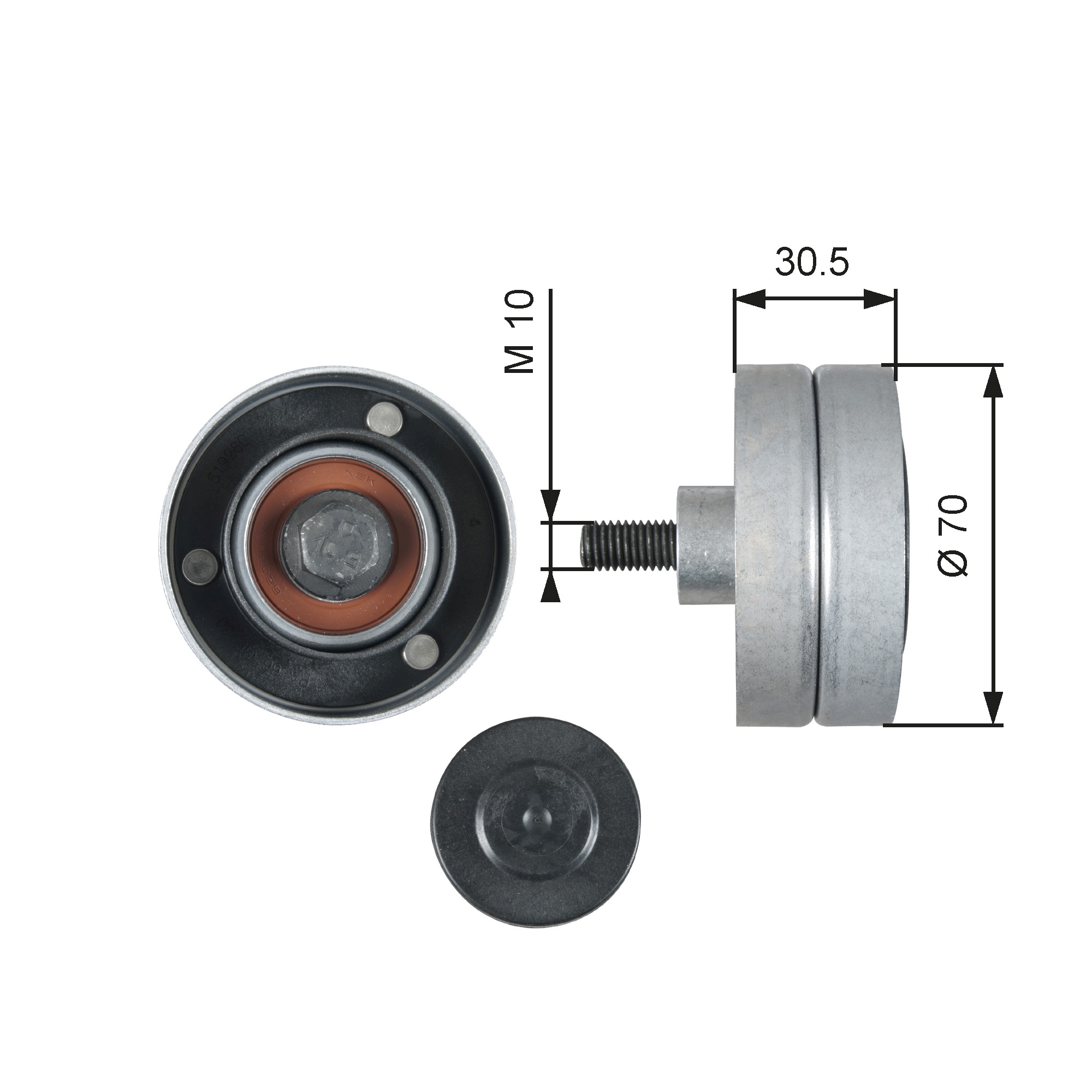 Geleiderol (poly) V-riem Gates T36511