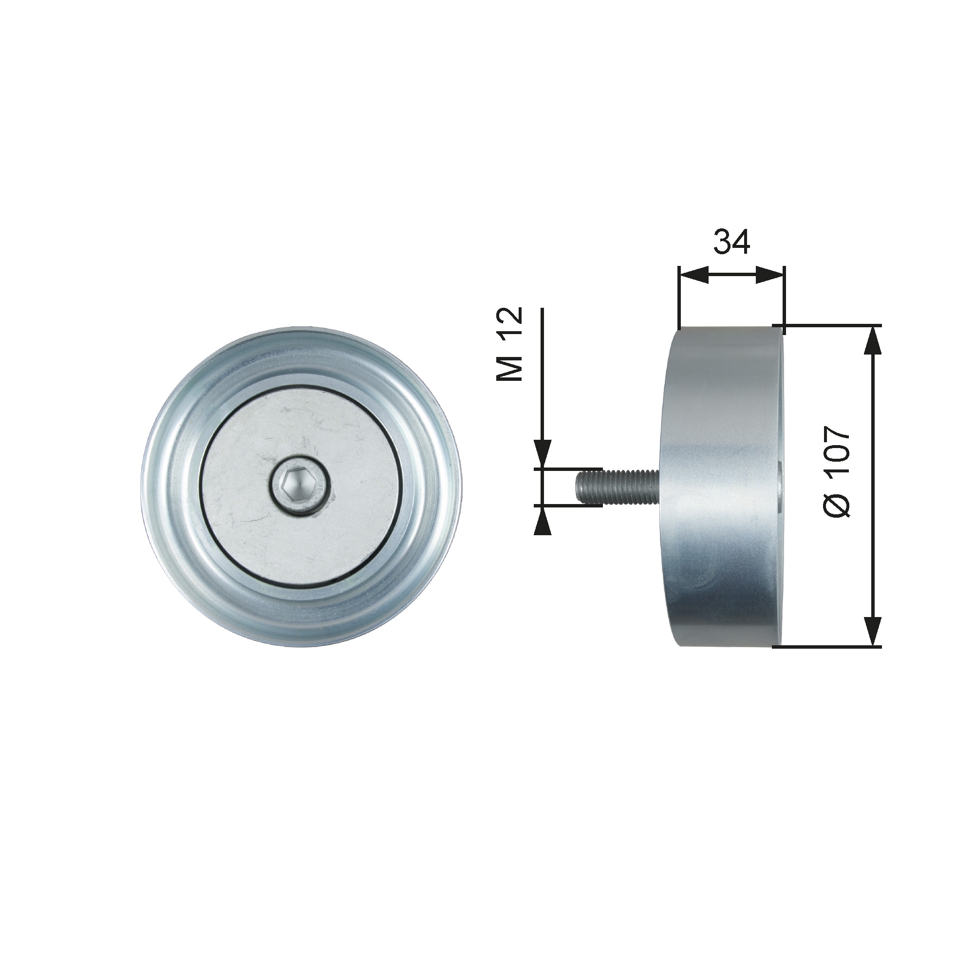 Geleiderol (poly) V-riem Gates T36515