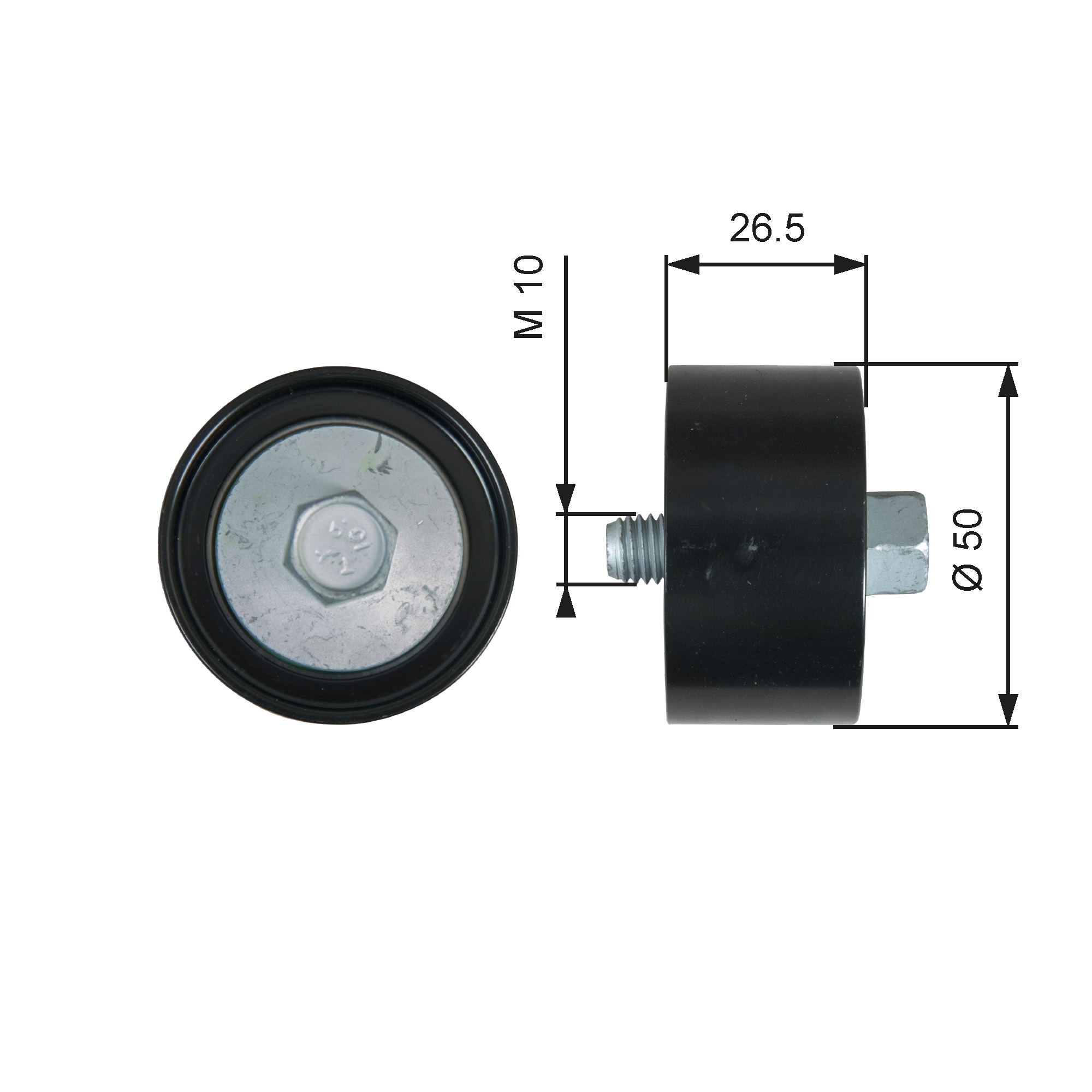 Geleiderol (poly) V-riem Gates T36537