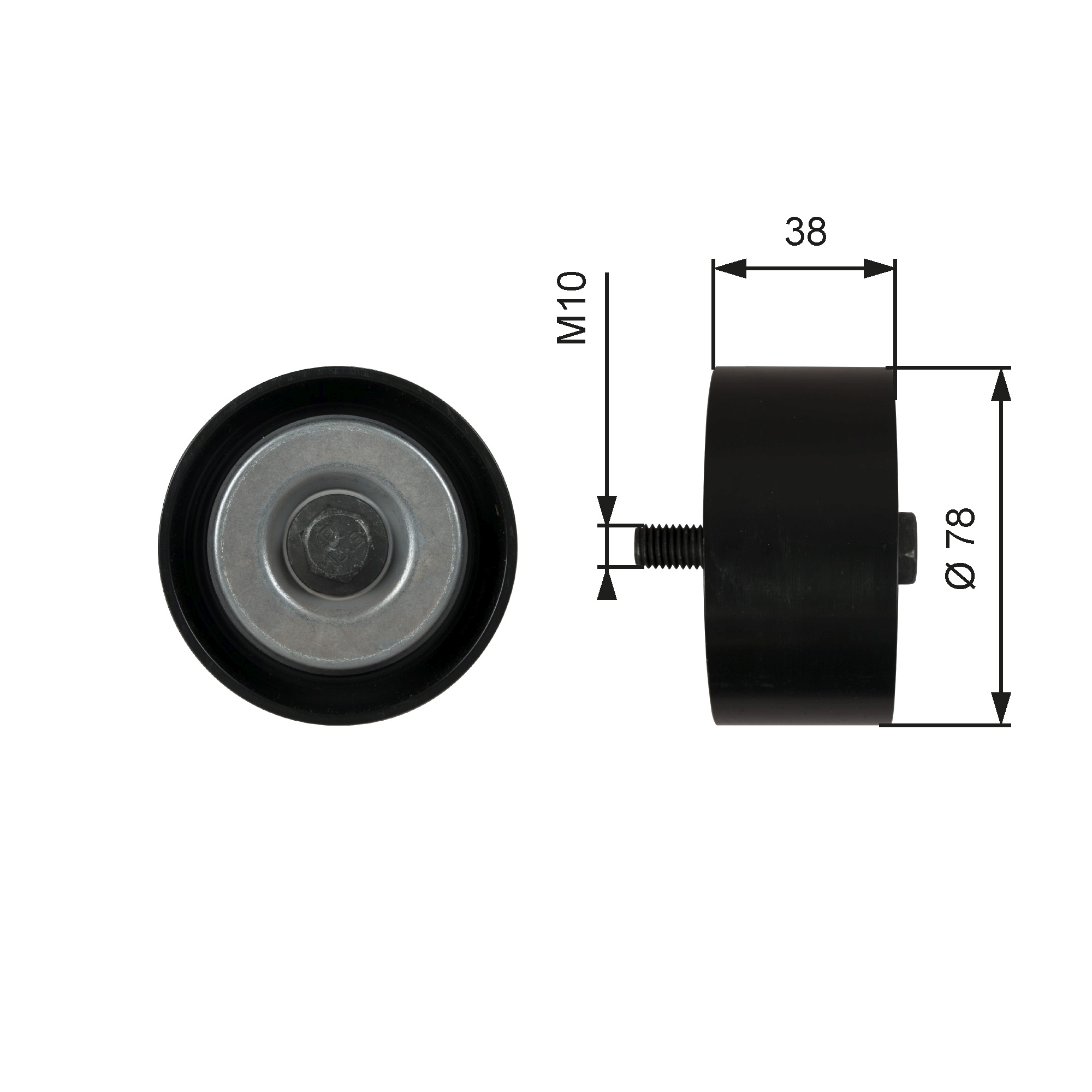 Geleiderol (poly) V-riem Gates T36623