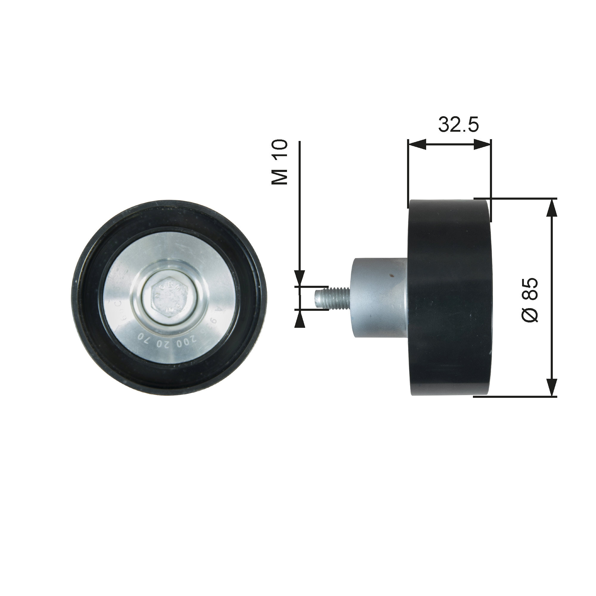 Geleiderol (poly) V-riem Gates T36625