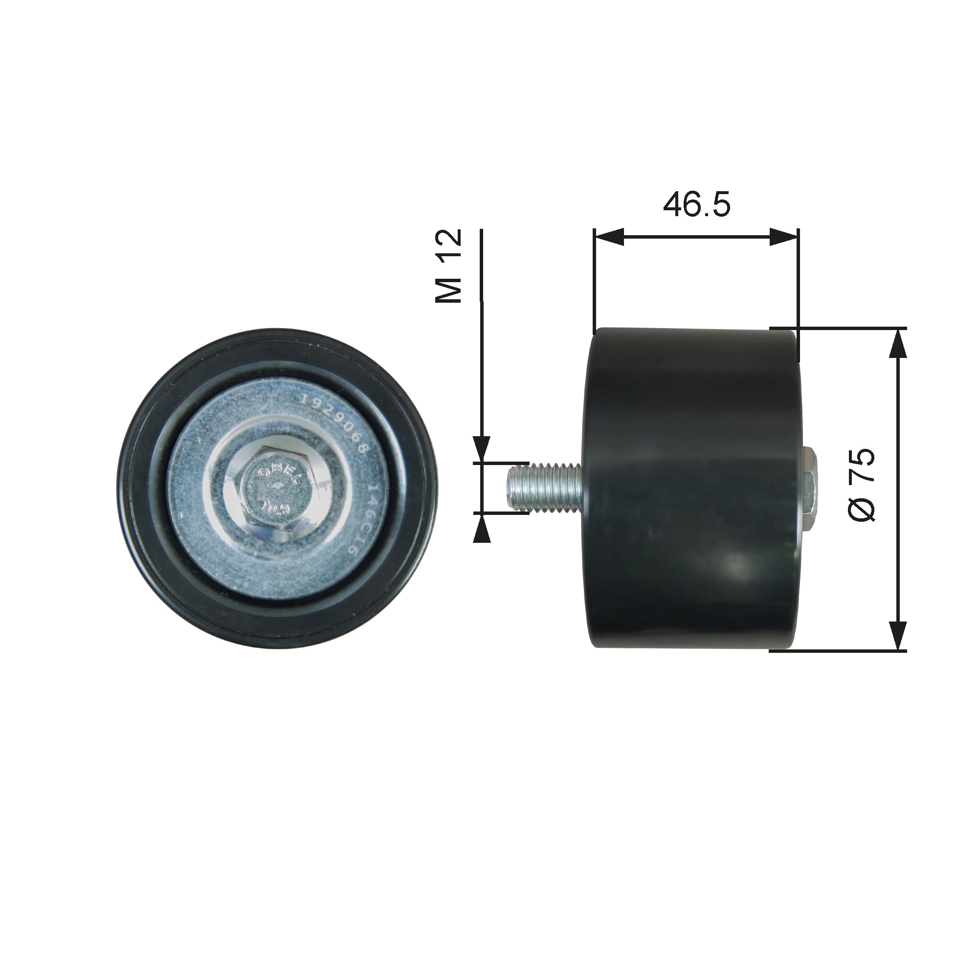 Geleiderol (poly) V-riem Gates T36626