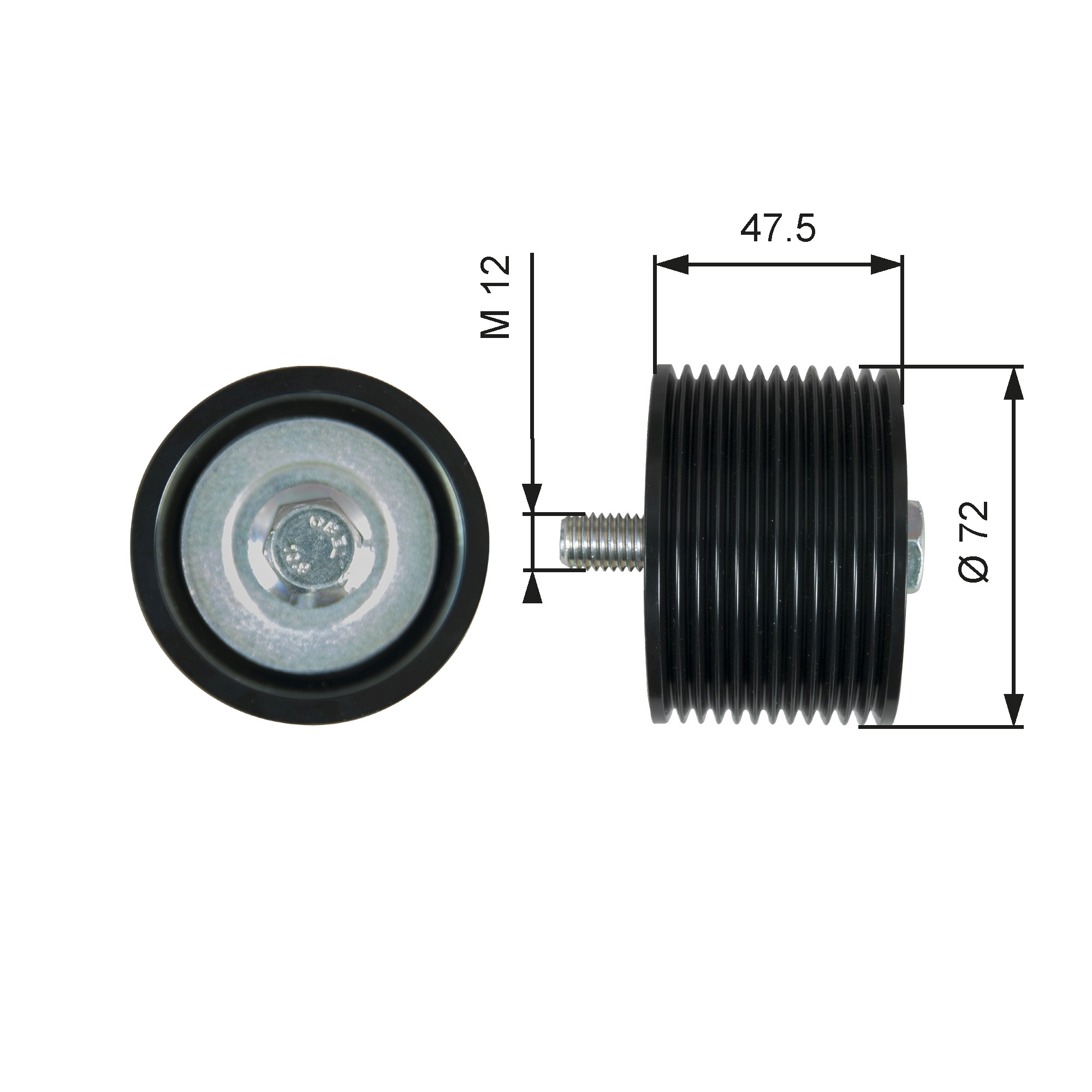 Geleiderol (poly) V-riem Gates T36627