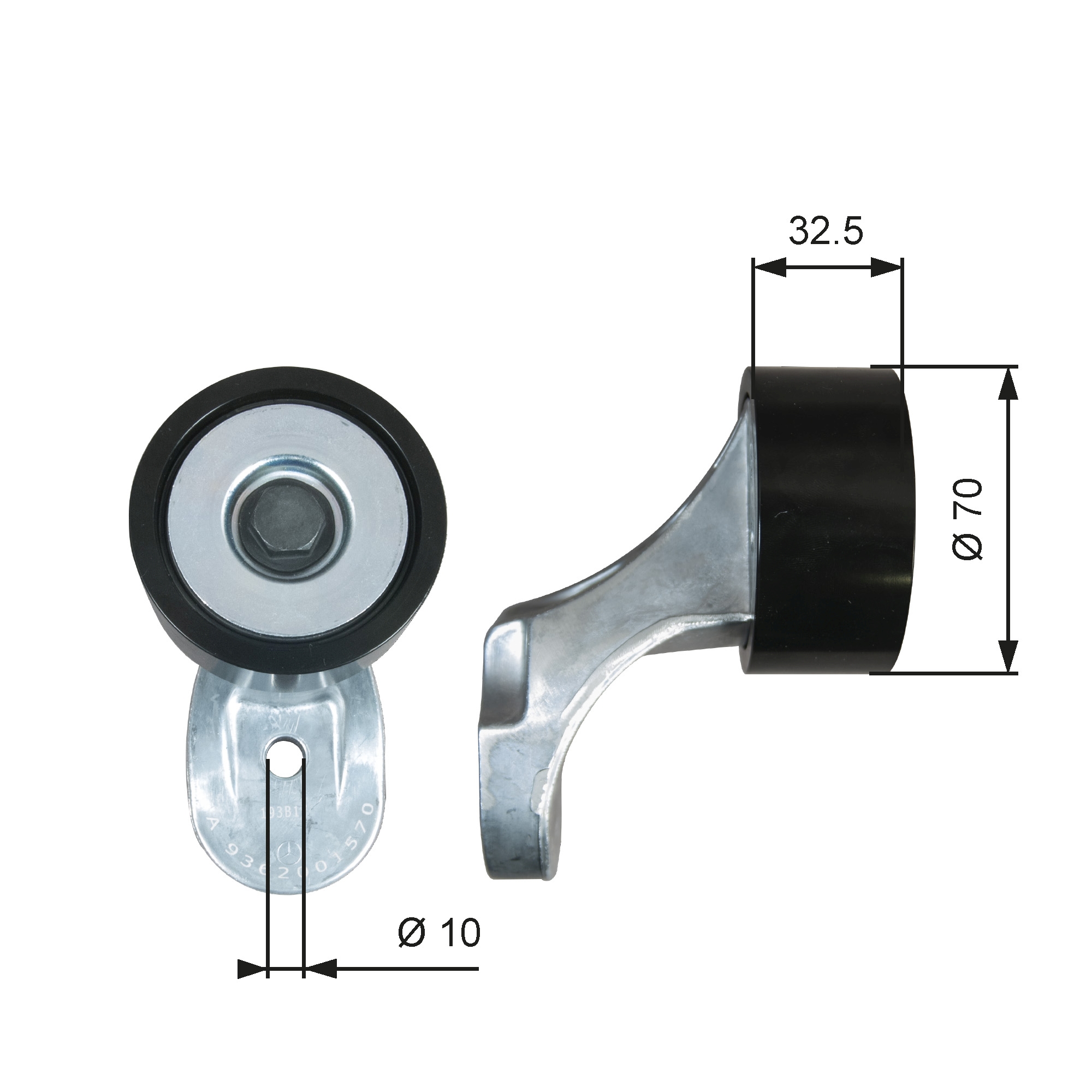 Geleiderol (poly) V-riem Gates T36651