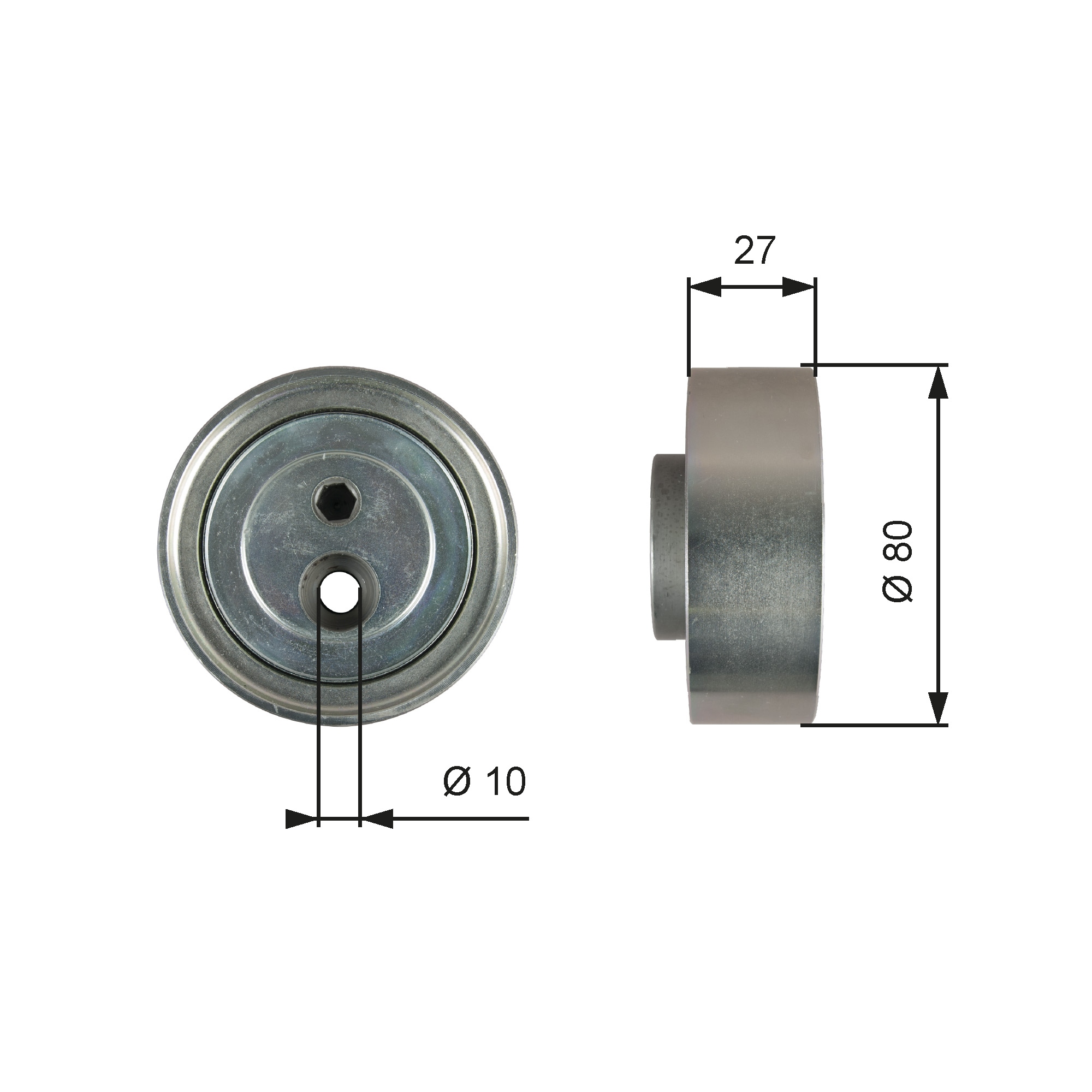 Geleiderol (poly) V-riem Gates T36755