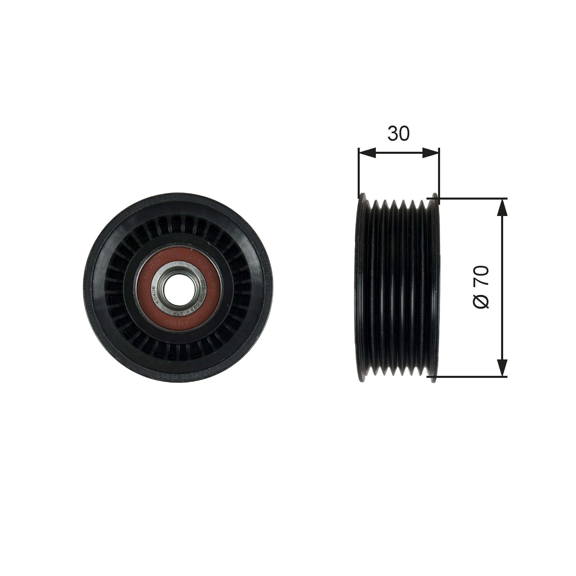 Geleiderol (poly) V-riem Gates T36757