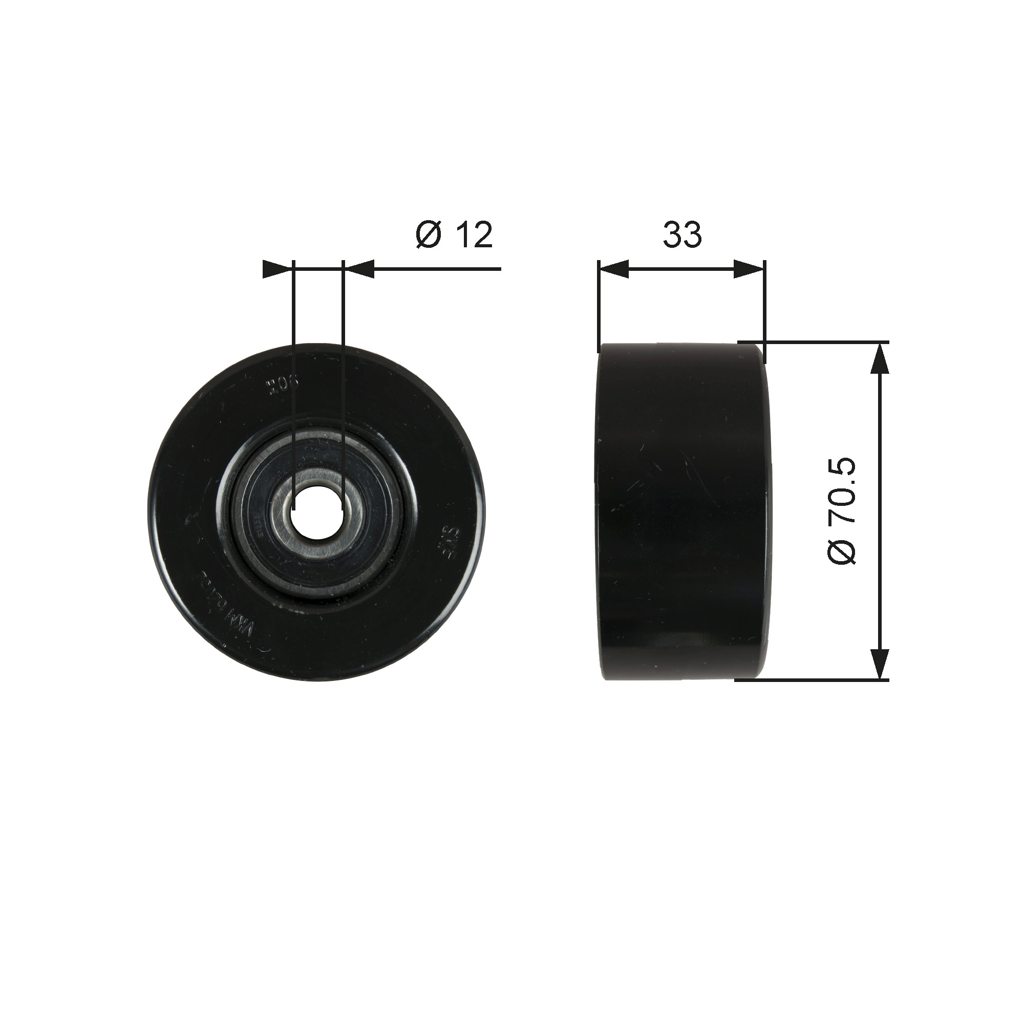 Geleiderol (poly) V-riem Gates T36762