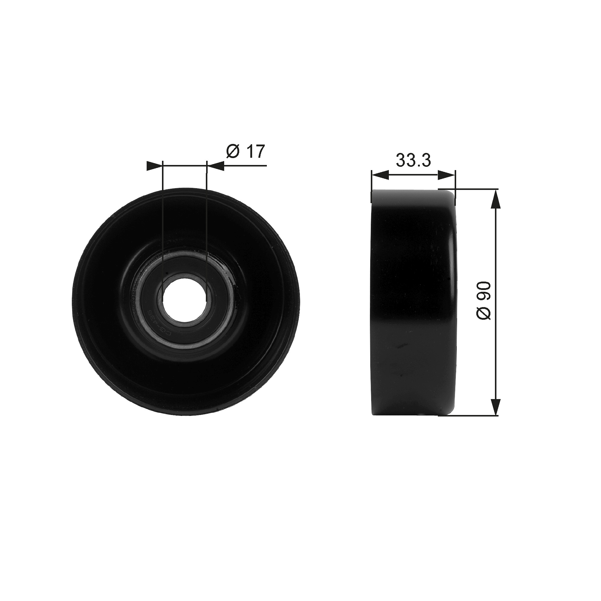 Geleiderol (poly) V-riem Gates T38033