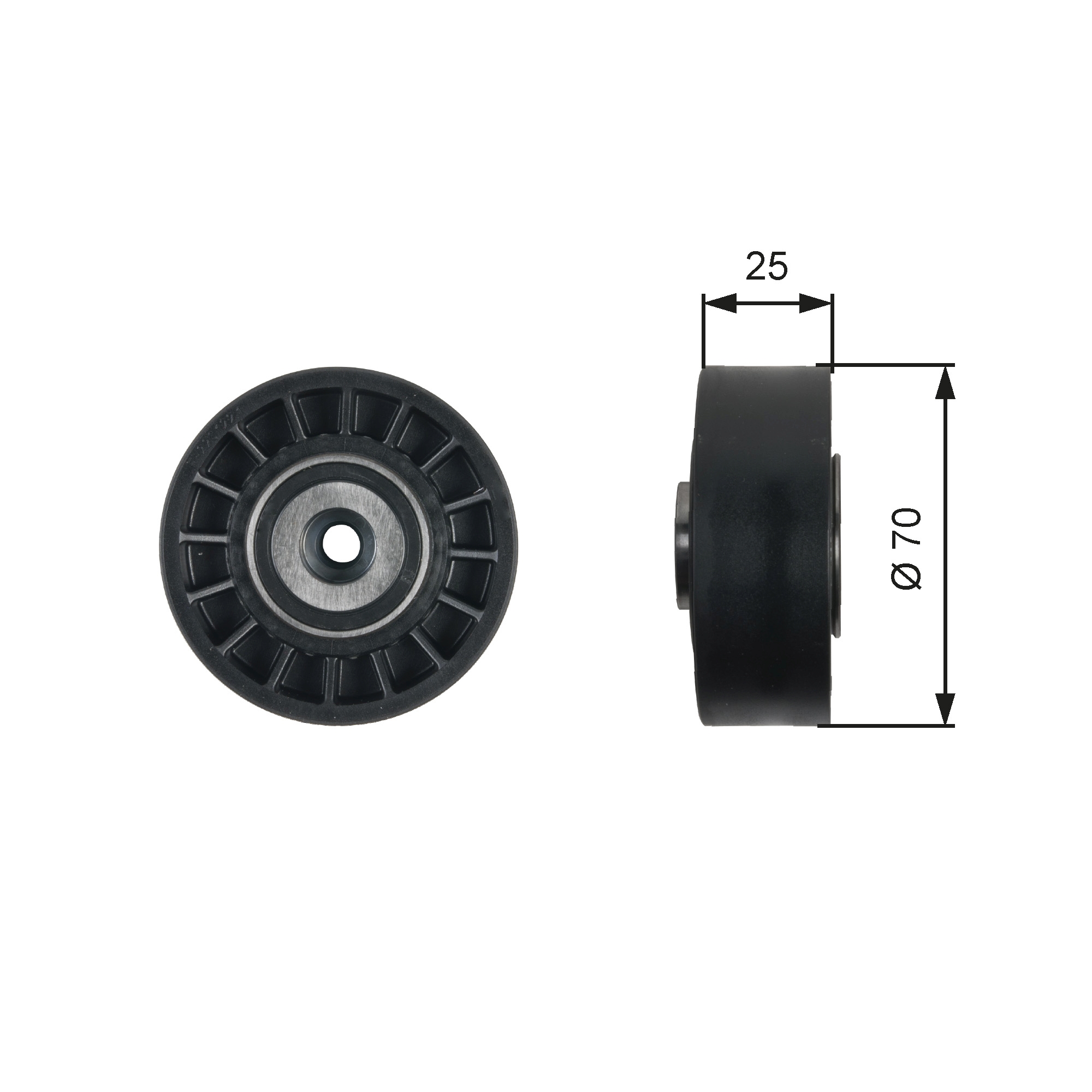 Geleiderol (poly) V-riem Gates T38095