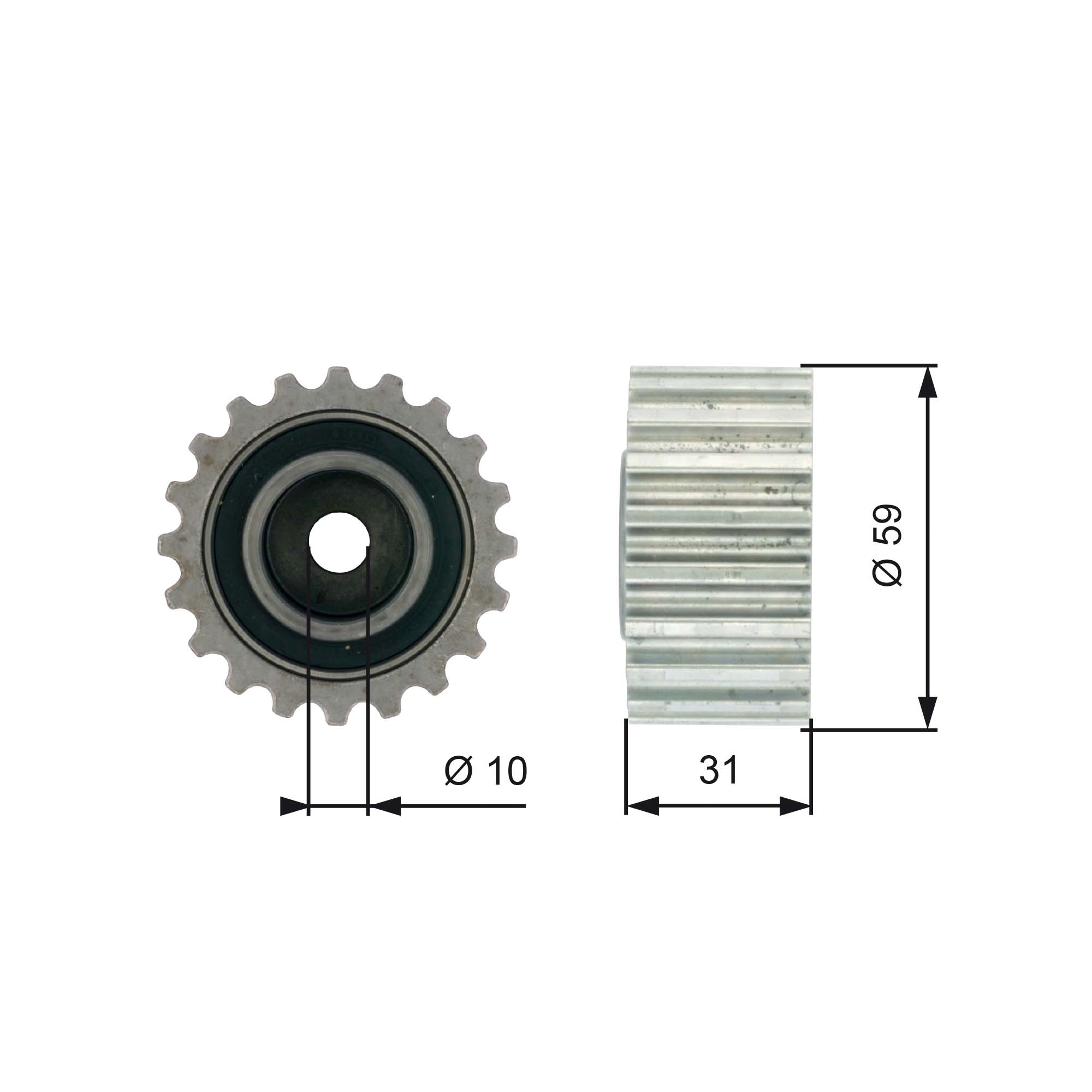 Geleiderol distributieriem Gates T41236