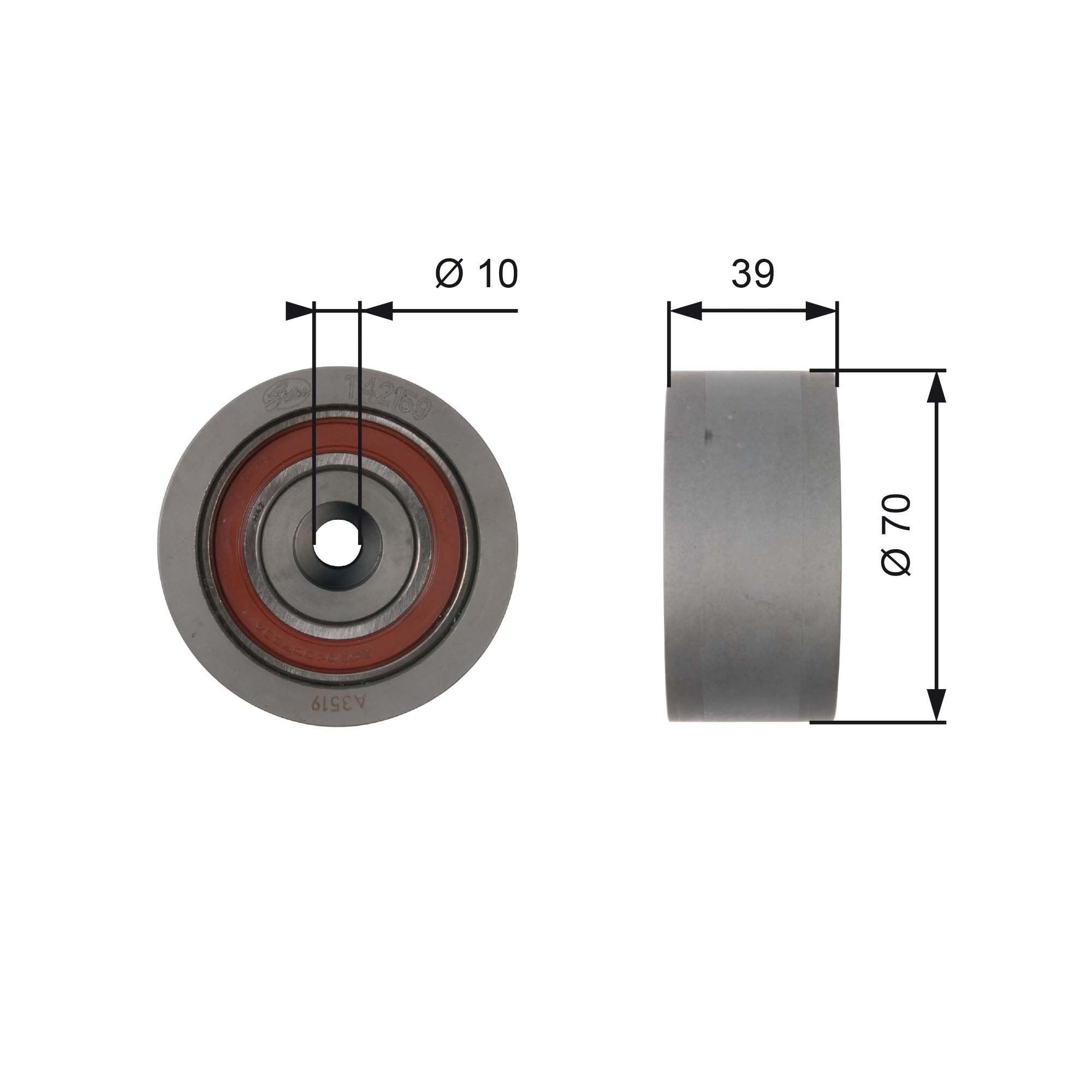 Geleiderol distributieriem Gates T42159