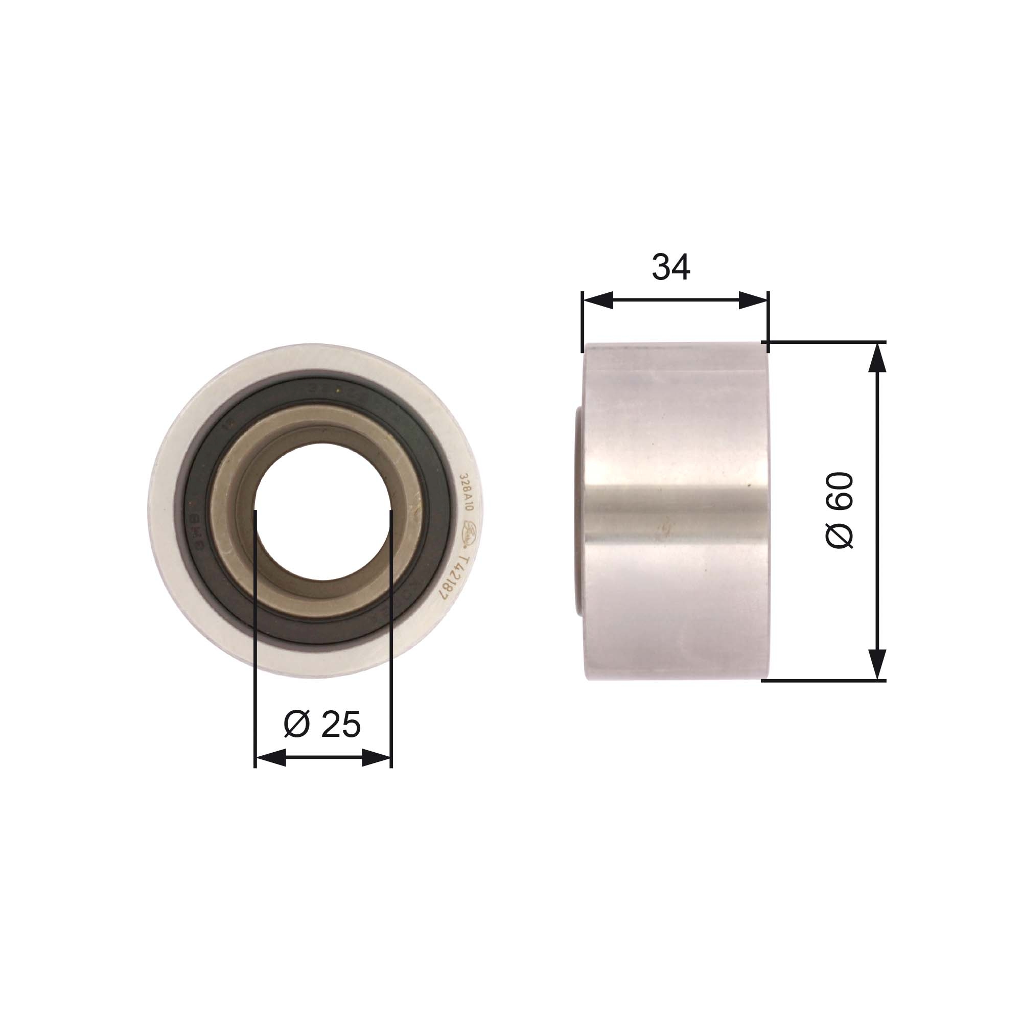 Geleiderol distributieriem Gates T42187