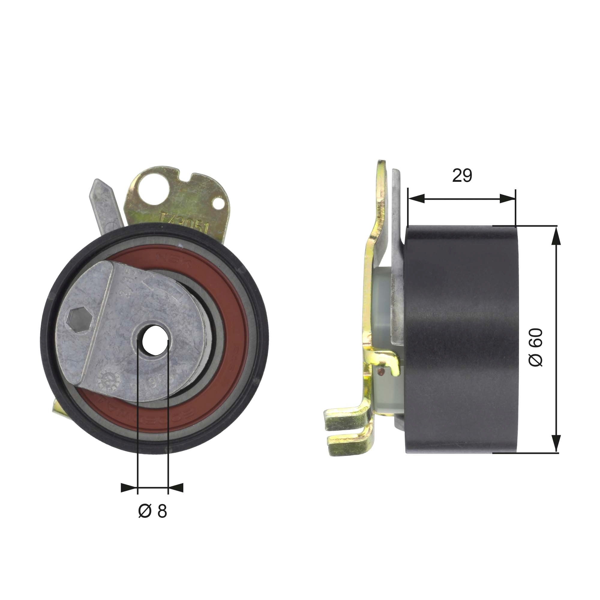 Spanrol distributieriem Gates T43051