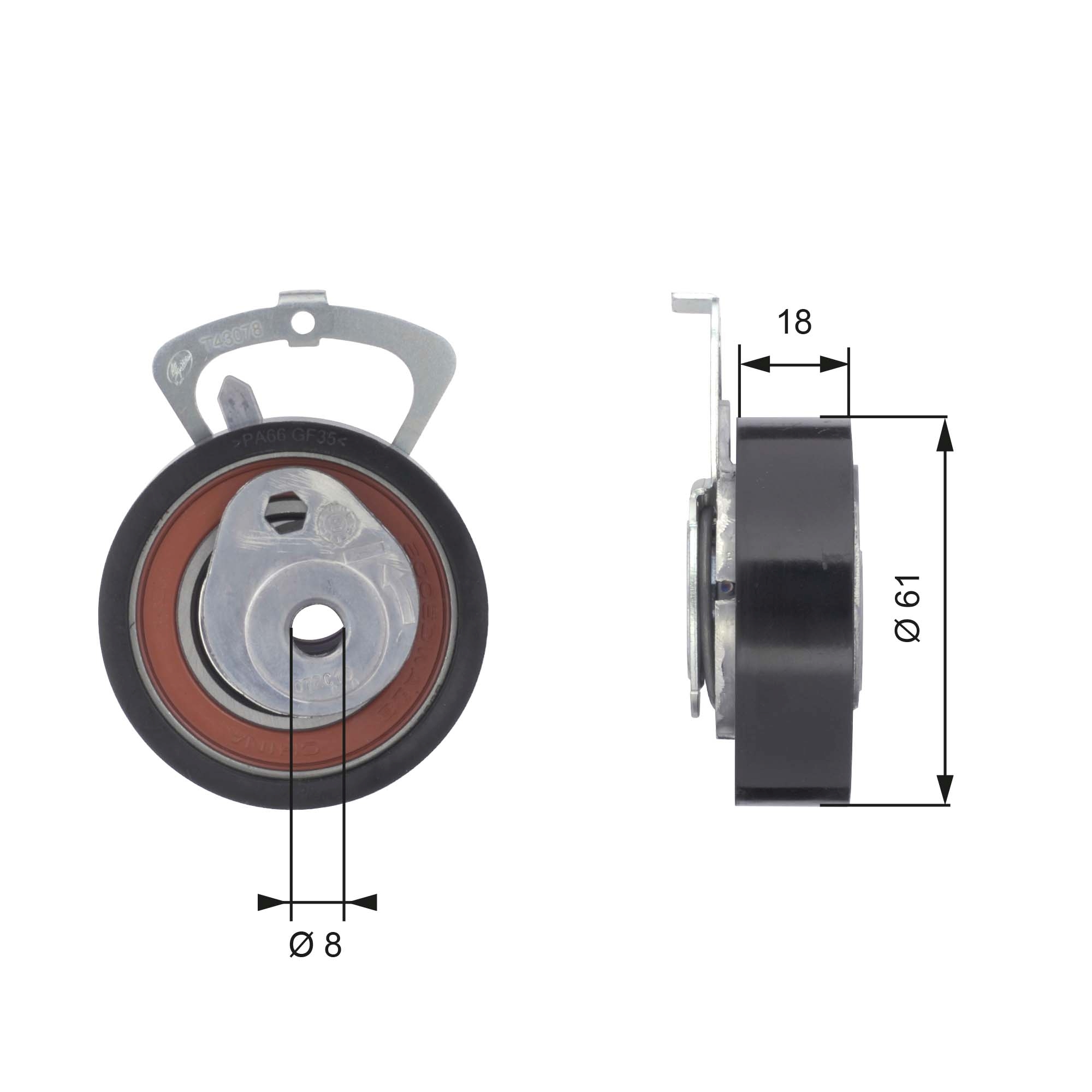 Spanrol distributieriem Gates T43078