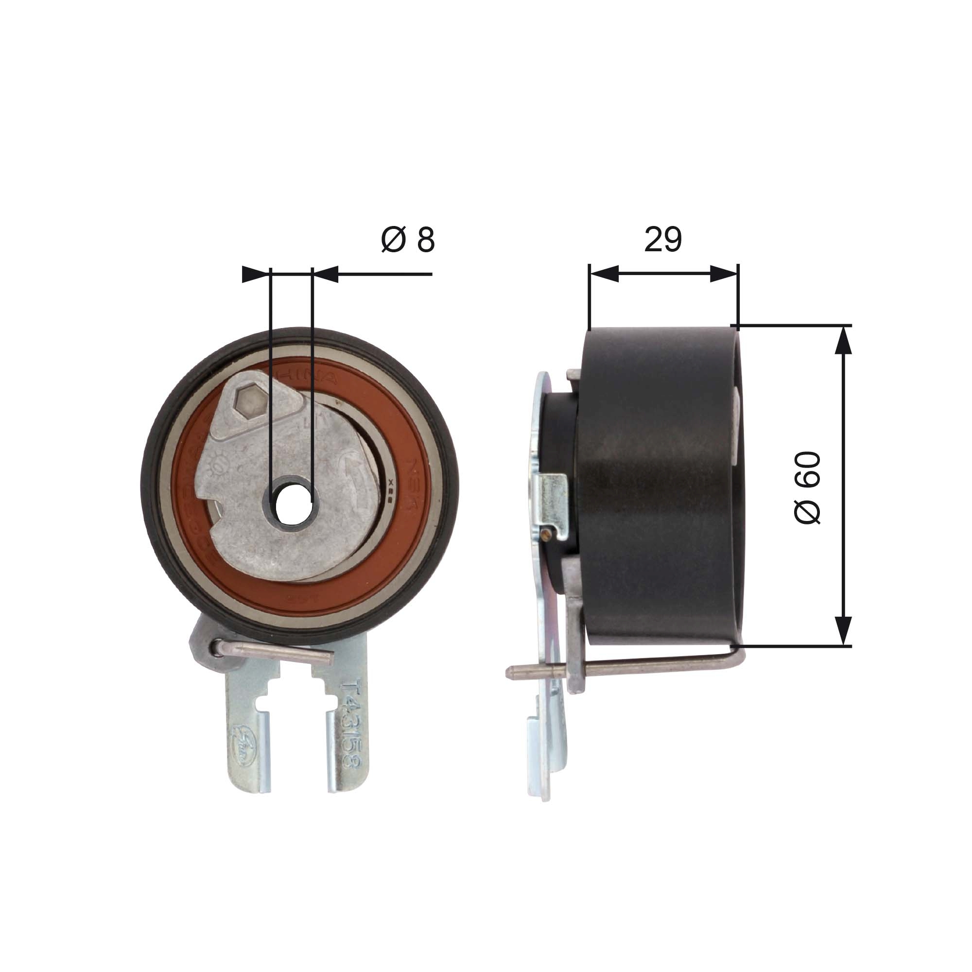 Spanrol distributieriem Gates T43158