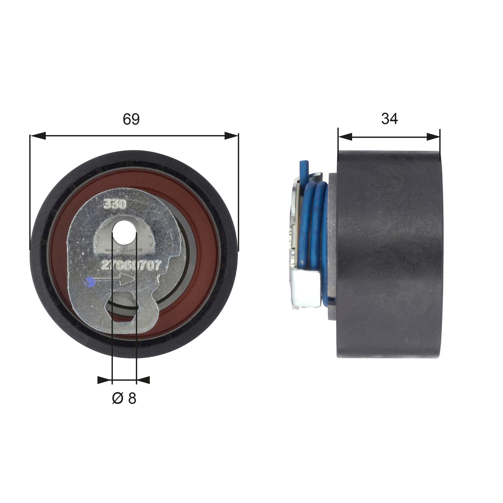 Spanrol distributieriem Gates T43163