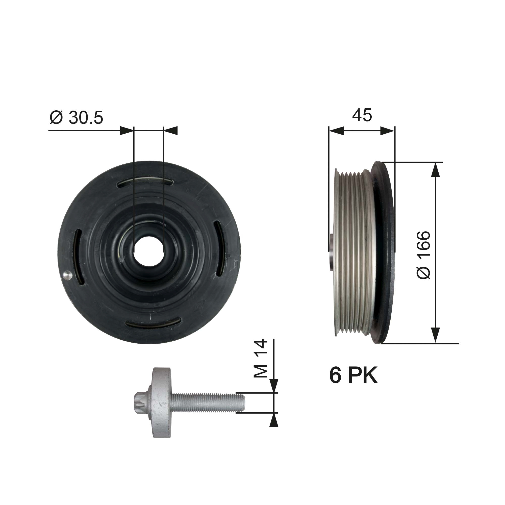 Krukaspoelie Gates TVD1041A