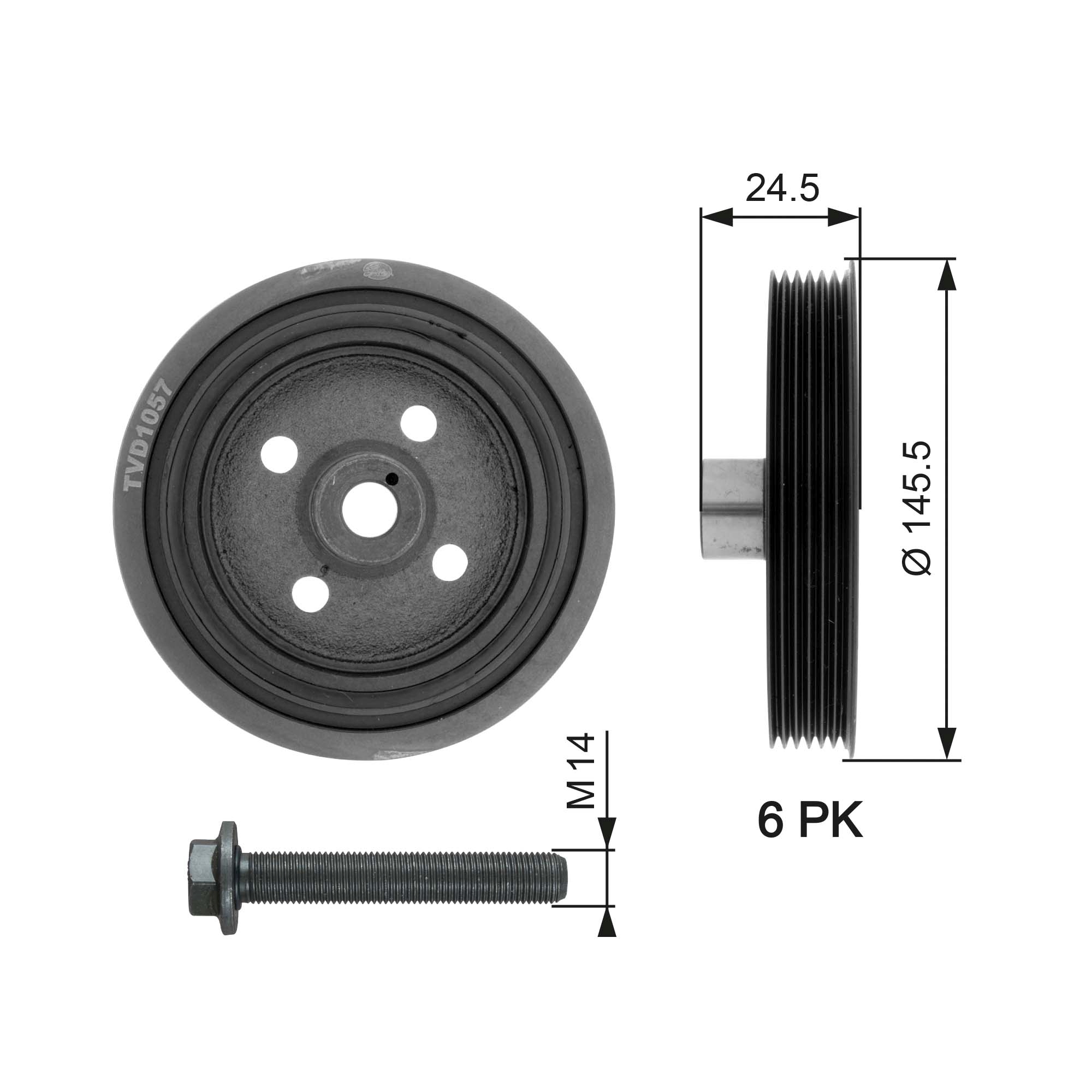 Krukaspoelie Gates TVD1057A