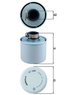 Luchtfilter, compressor Knecht LX 1245