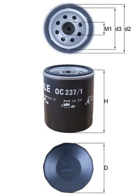 Oliefilter Knecht OC 237/1