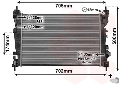 Radiateur IR PLUS Van Wezel 01002119