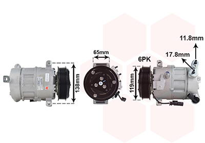 Compressor, airconditioning Van Wezel 0101K700
