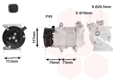 Airco compressor Van Wezel 0200K185