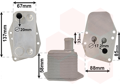 Oliekoeler motorolie Van Wezel 06003555