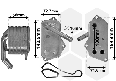 Oliekoeler motorolie Van Wezel 06013701