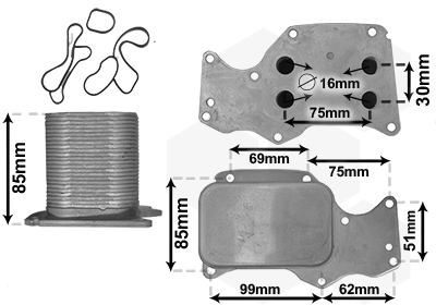 Oliekoeler motorolie Van Wezel 06013705