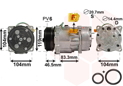 Airco compressor Van Wezel 0900K201