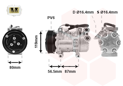 Airco compressor Van Wezel 0900K207