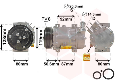 Airco compressor Van Wezel 0900K238